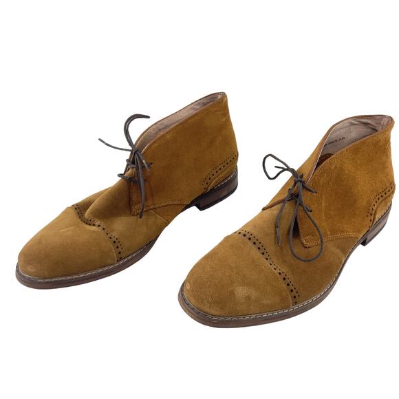 Stacy Adams Men's Brown Brogue Style Lace Up Leather Chukka Boots Size 10.5M - Picture 1 of 8